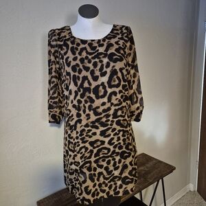 HeartSoul Black and Tan Leopard Print  Dress Xl